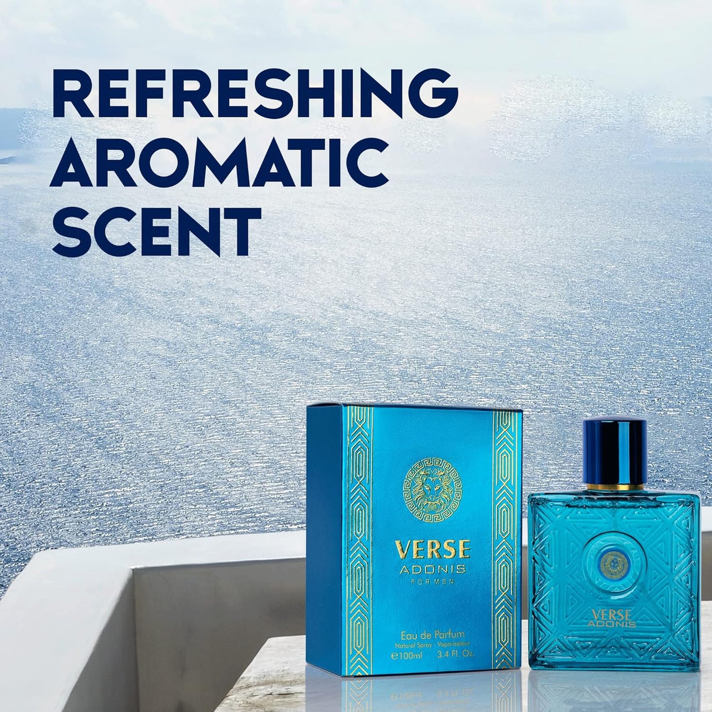 Verse Adonis Eau De Parfum for Men 3.4 Fl. Oz. 100Ml Men'S Perfume Refreshing Combination of Woody Floral & Fruity Scents - Masculine Scent Lasts All Day a Gift for Any Occasion
