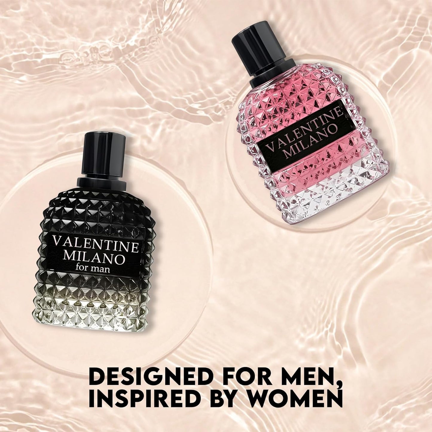 Valentine Milano Couple Set Perfume for Women/Men Eau De Parfum - Amber Floral Jasmine, Bourbon Vanilla & Woods Oriental-Floral Women/Men Cologne with a Modern Twist Elegant 100Ml Bottle for Best Gift